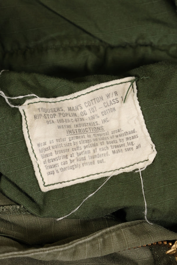 Circa 1969 Estimated size S-S 4th Model Jungle Fatigue pants, used, released by a movie company.
