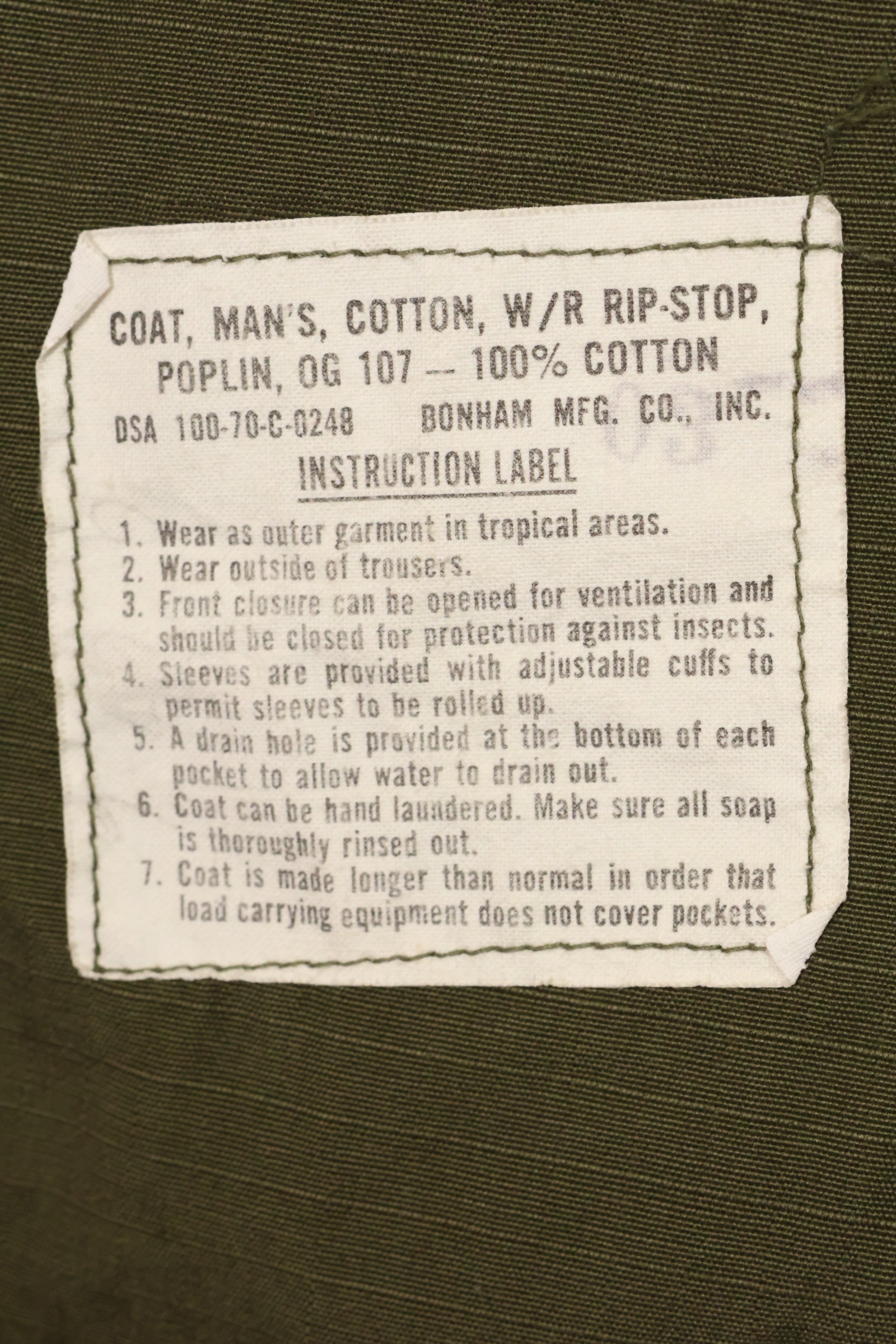 1970年契約　4th Model ジャングルファティーグ　ジャケット　M-L　ほぼ未使用品