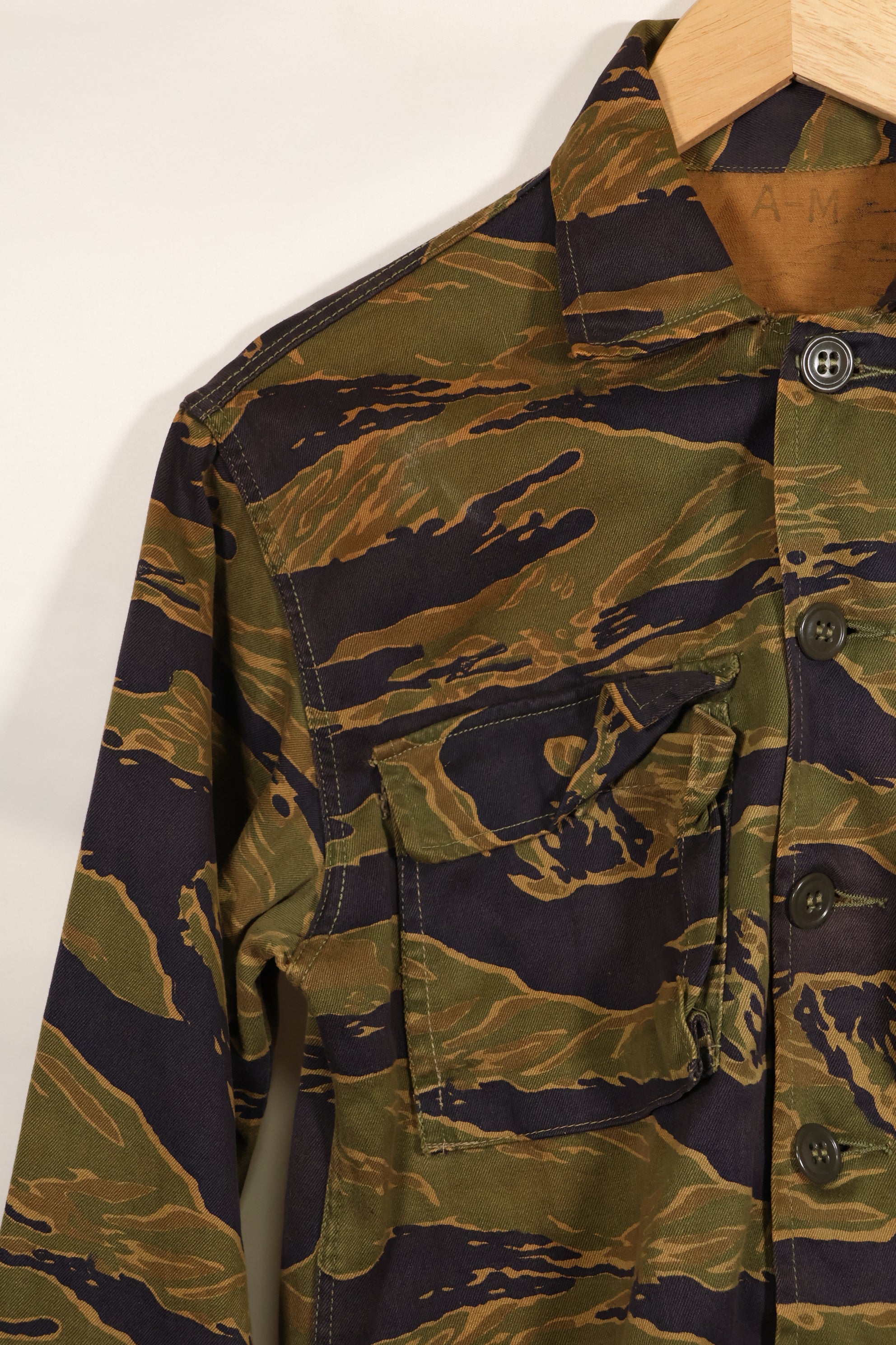 実物　A-M　タイガーストライプ　シャツ　ゴールドタイガー派生パターン　状態良い