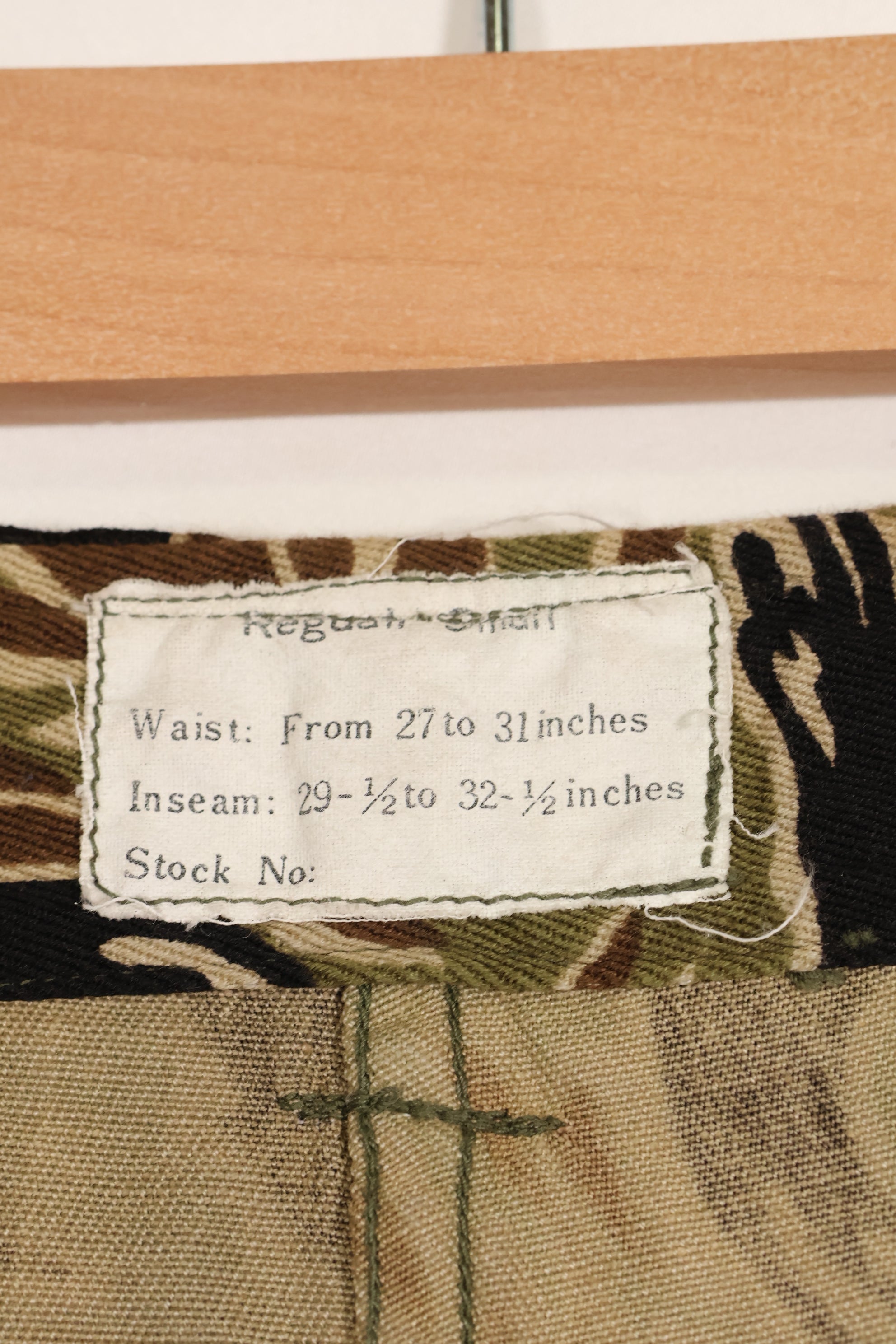 1960年代中頃　初期　ゴールドタイガーストライプ　パンツ　S-Rサイズ　USカット　状態良い