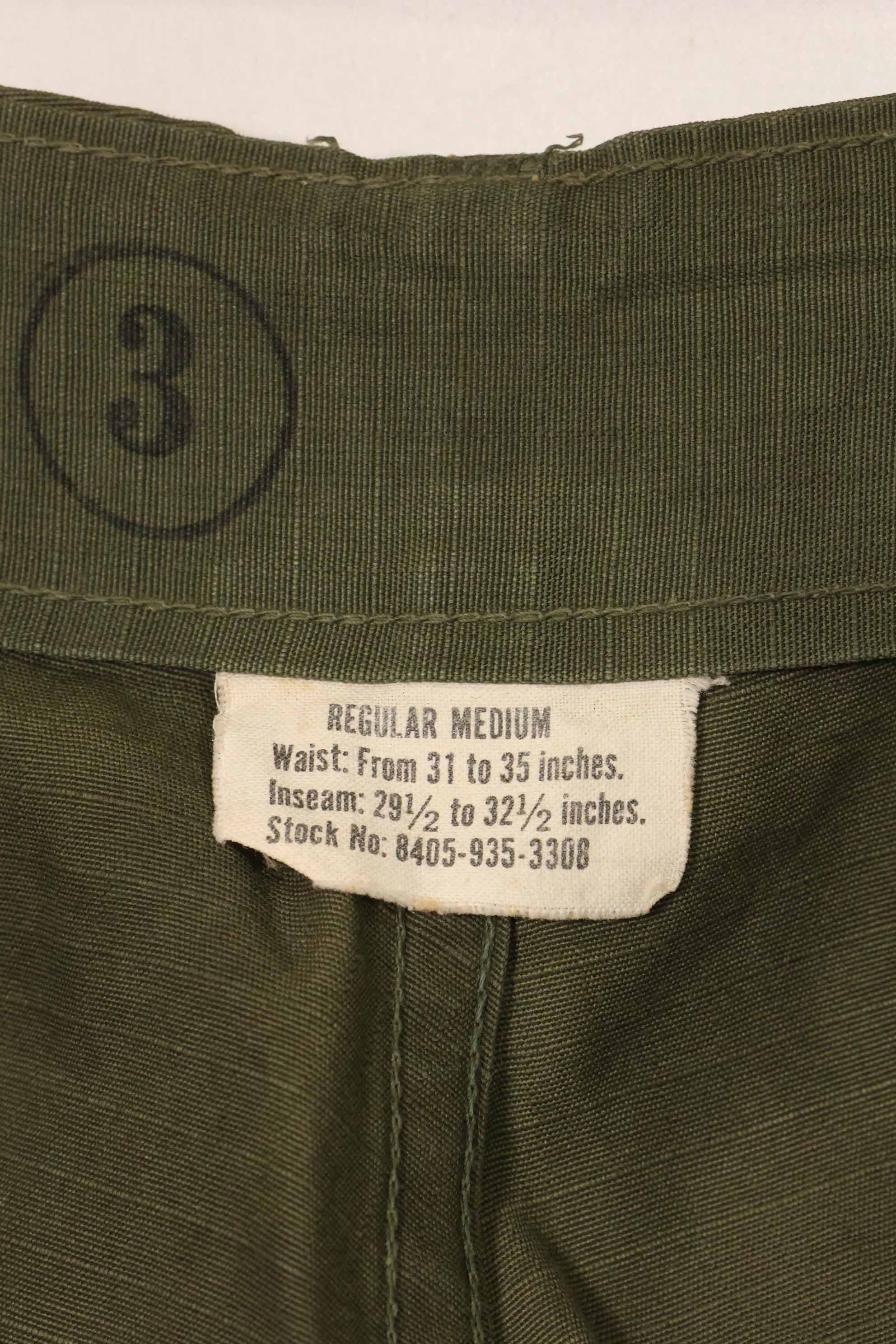 1969年契約　4th Model リップストップ　ジャングルファティーグ　パンツ　M-R　中古品