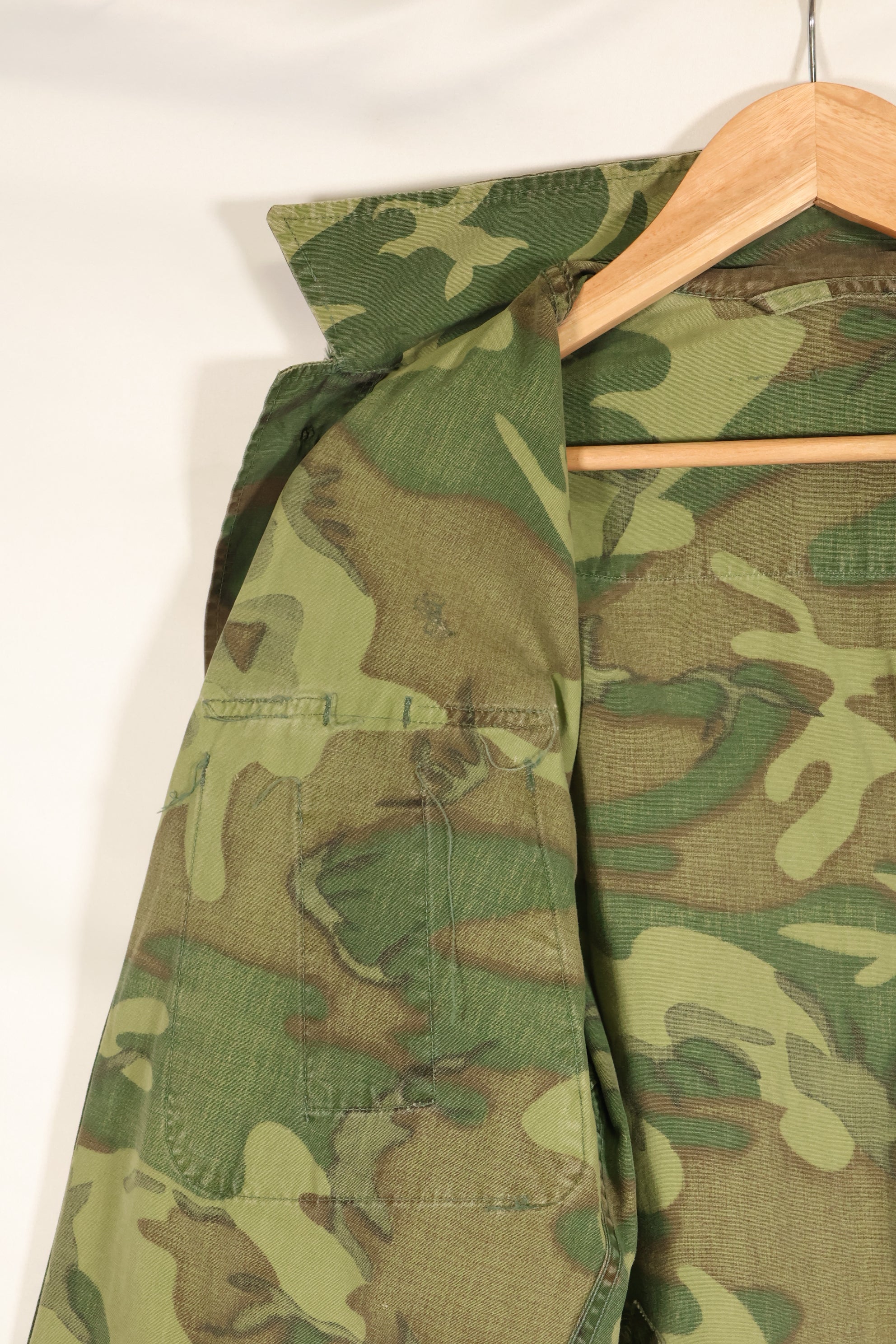 1967年頃契約　サイズタグ欠損　初期プリント　USMC ノンリップ ERDL ジャングルファティーグ　ジャケット　中古品