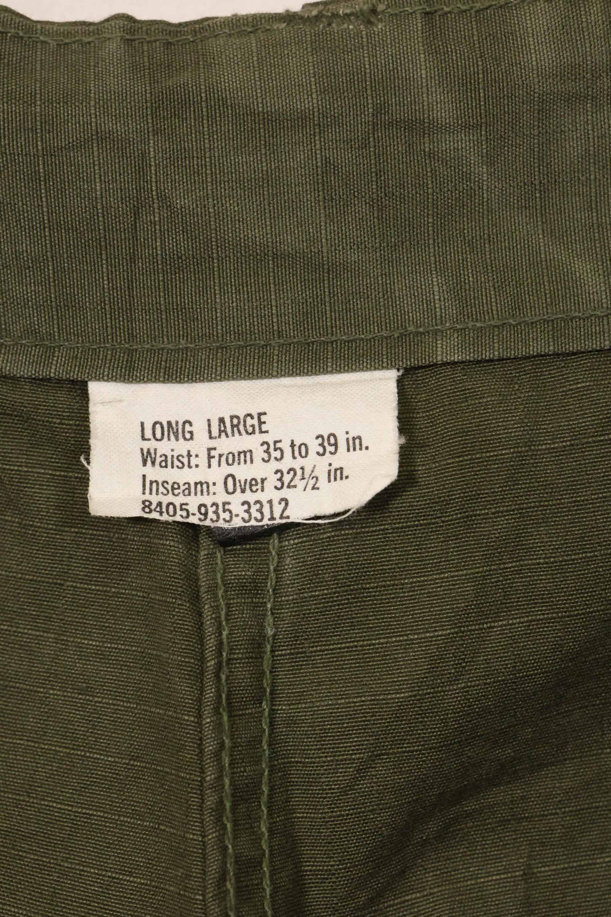 1967年契約　4th Model リップストップ　ジャングルファティーグ　パンツ　L-L　中古品