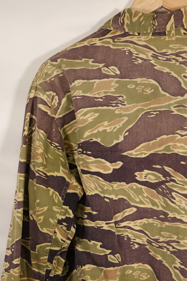 実物　レイトウォーパターン　USサイズ　タイガーストライプ　シャツ　ポケット改造あり　中古品