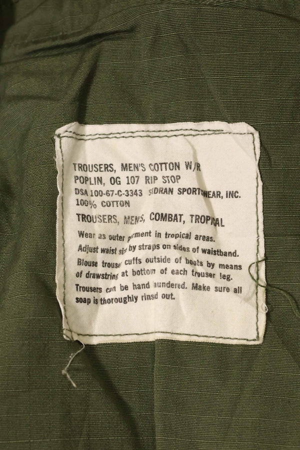 1967年契約　4th Model リップストップ　ジャングルファティーグ　パンツ　L-L　中古品