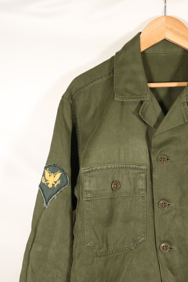 Early 1960s, 173rd Airborne Brigade, OG-107 Utility Shirt, Authentic Insignia, Used