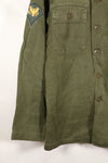 Early 1960s, 173rd Airborne Brigade, OG-107 Utility Shirt, Authentic Insignia, Used