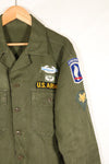Early 1960s, 173rd Airborne Brigade, OG-107 Utility Shirt, Authentic Insignia, Used