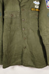 Early 1960s, 173rd Airborne Brigade, OG-107 Utility Shirt, Authentic Insignia, Used
