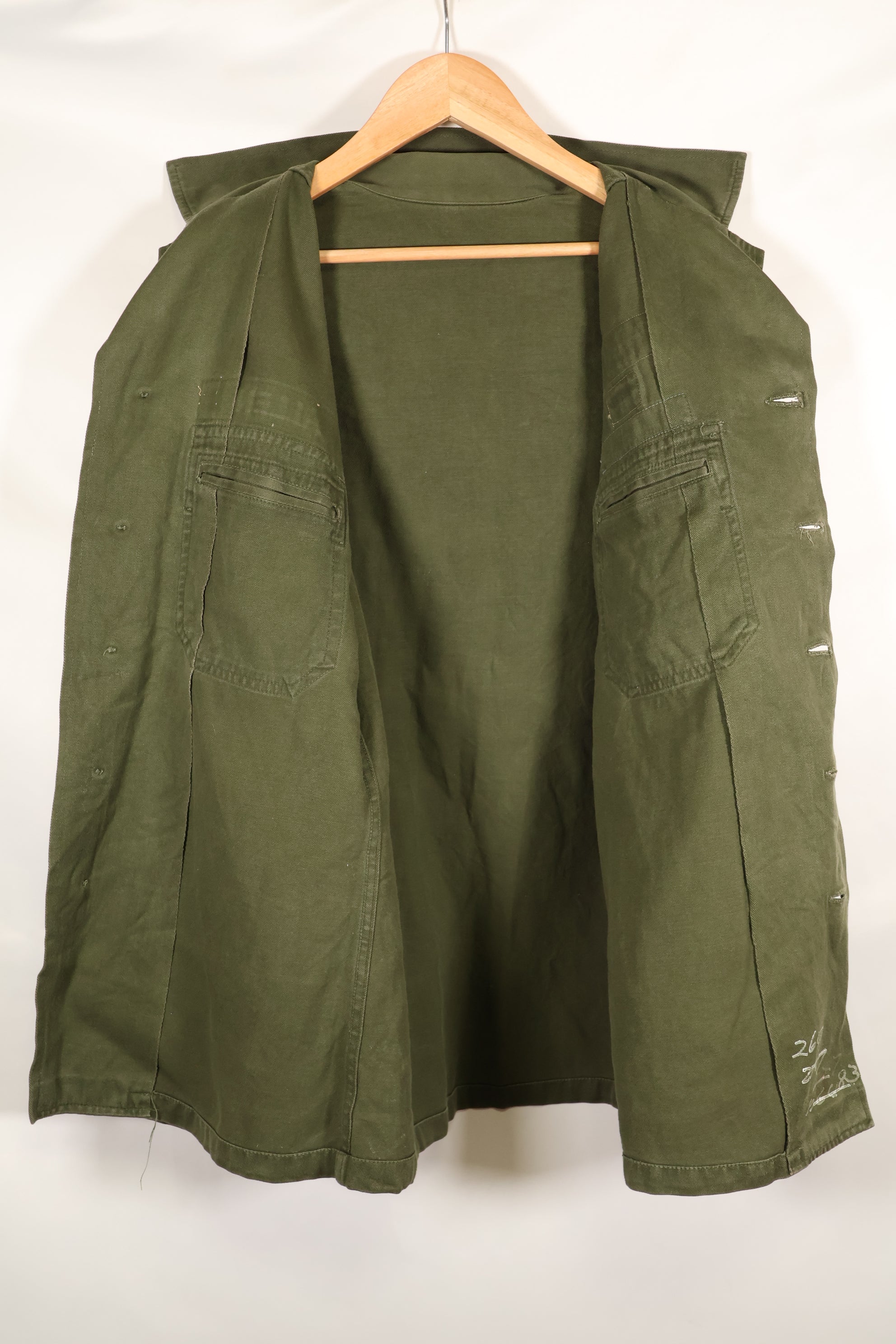 Early 1960s, 173rd Airborne Brigade, OG-107 Utility Shirt, Authentic Insignia, Used