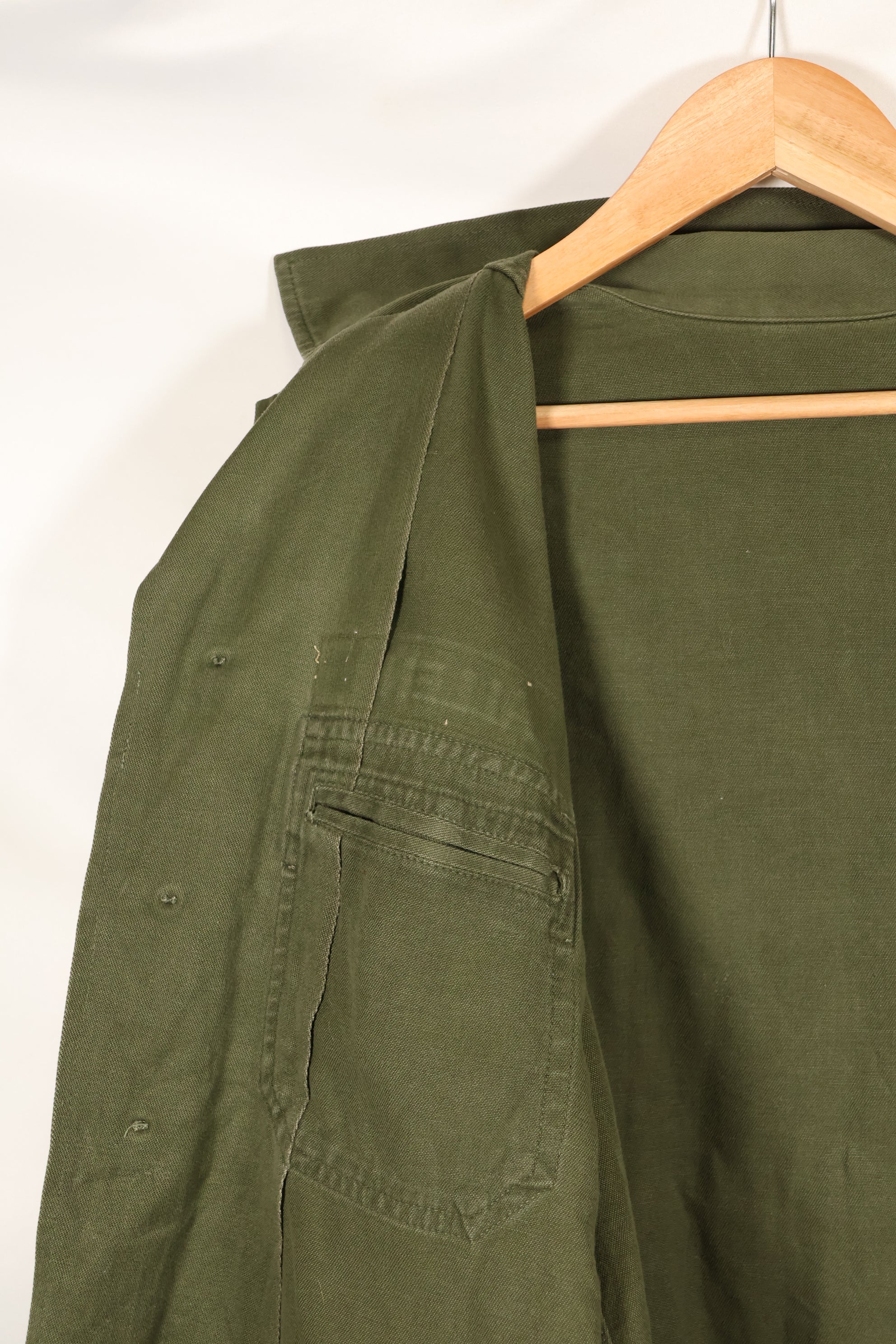 Early 1960s, 173rd Airborne Brigade, OG-107 Utility Shirt, Authentic Insignia, Used