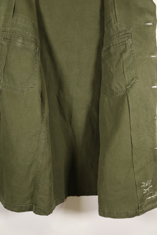 Early 1960s, 173rd Airborne Brigade, OG-107 Utility Shirt, Authentic Insignia, Used