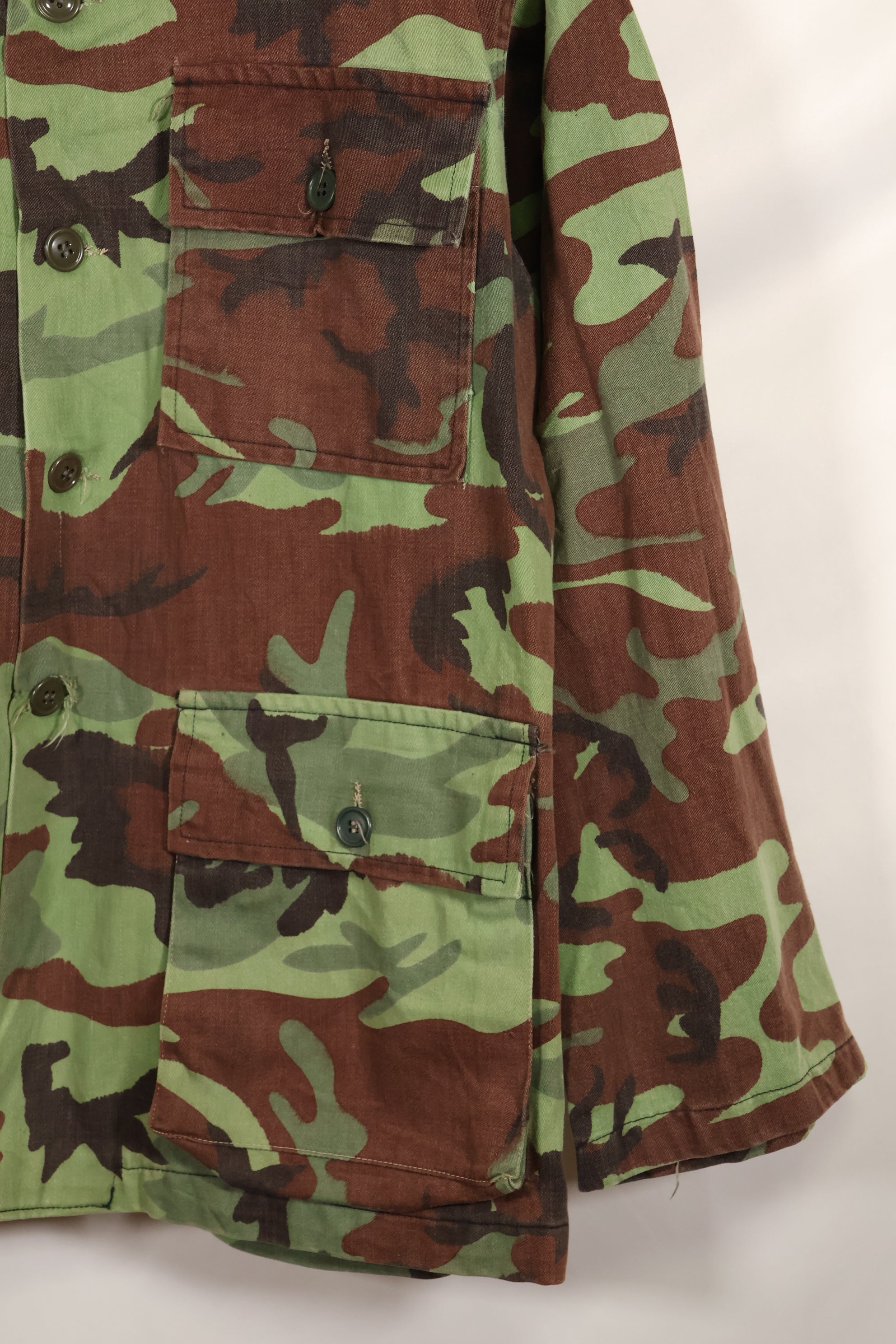 1960年代　米軍アドバイザー　ARVN　BDQレンジャー　シャツ　4つポケット　リーフ迷彩シャツ　中古品
