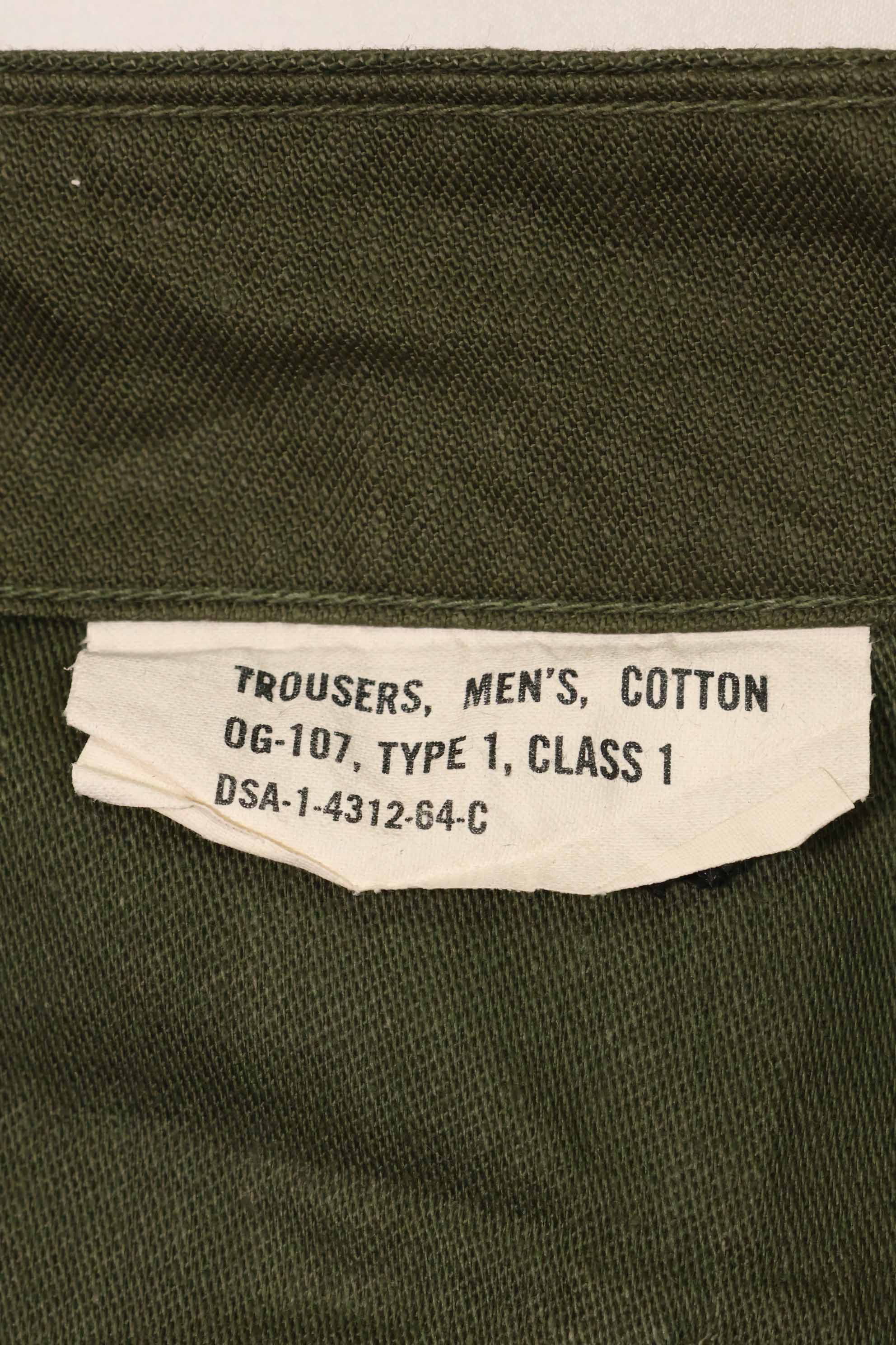 1964年契約初期ロット　OG-107 ユーティリティパンツ　ベイカーパンツ 38x33　中古品