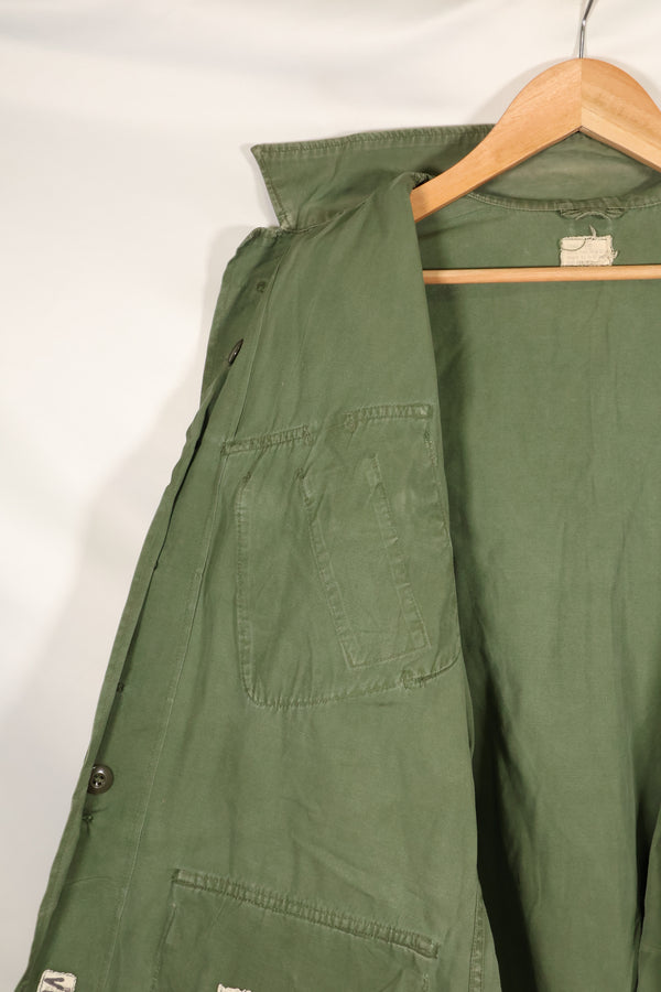 Circa 1965  S-S  2nd Model Jungle Fatigue Jacket  Stained  Faded  Used