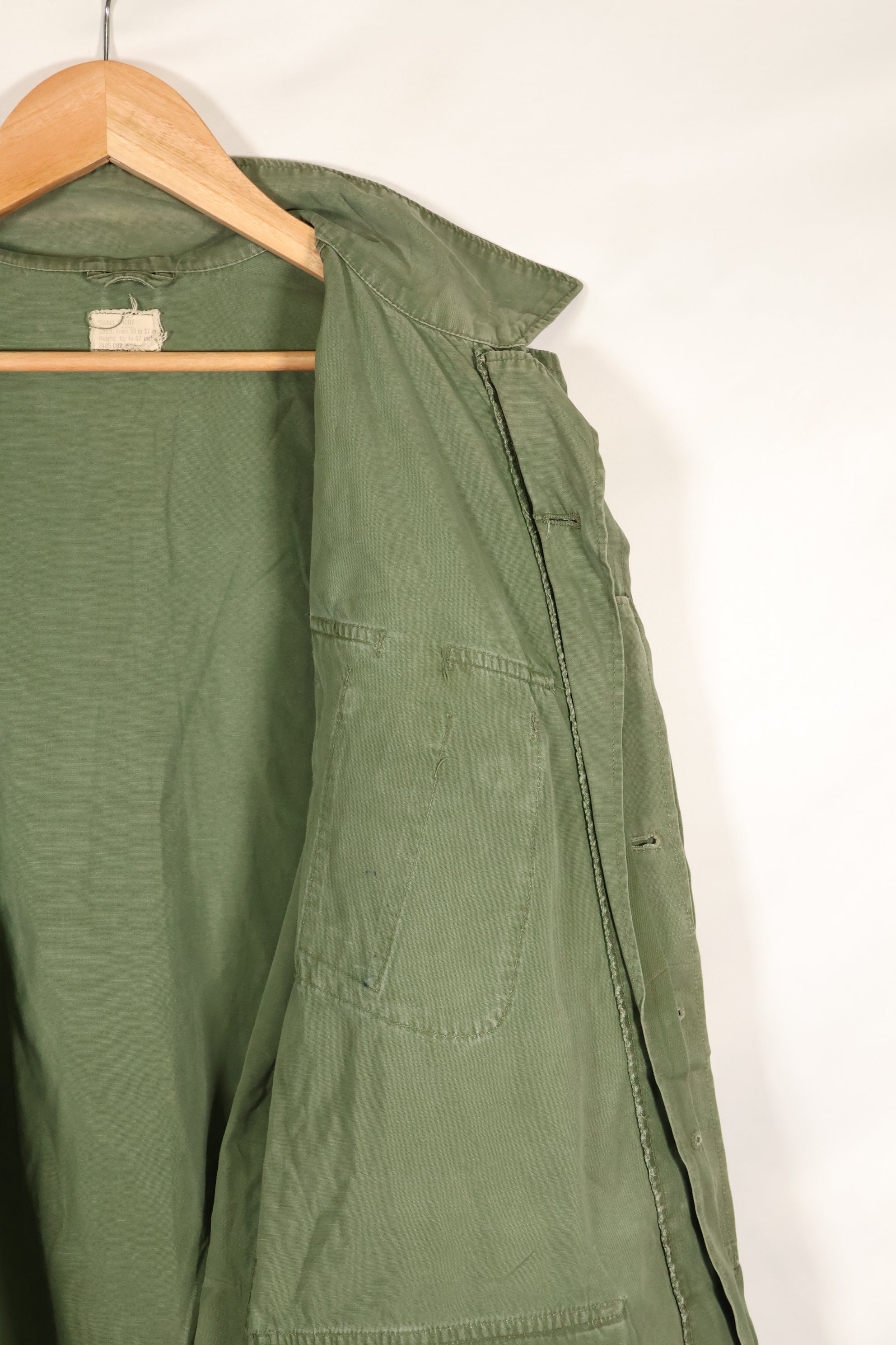 Circa 1965  S-S  2nd Model Jungle Fatigue Jacket  Stained  Faded  Used