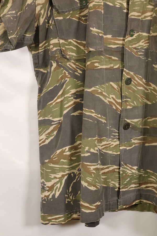 推定1970年代　ローカルメイド　タイガーストライプ　半袖シャツ　中古品