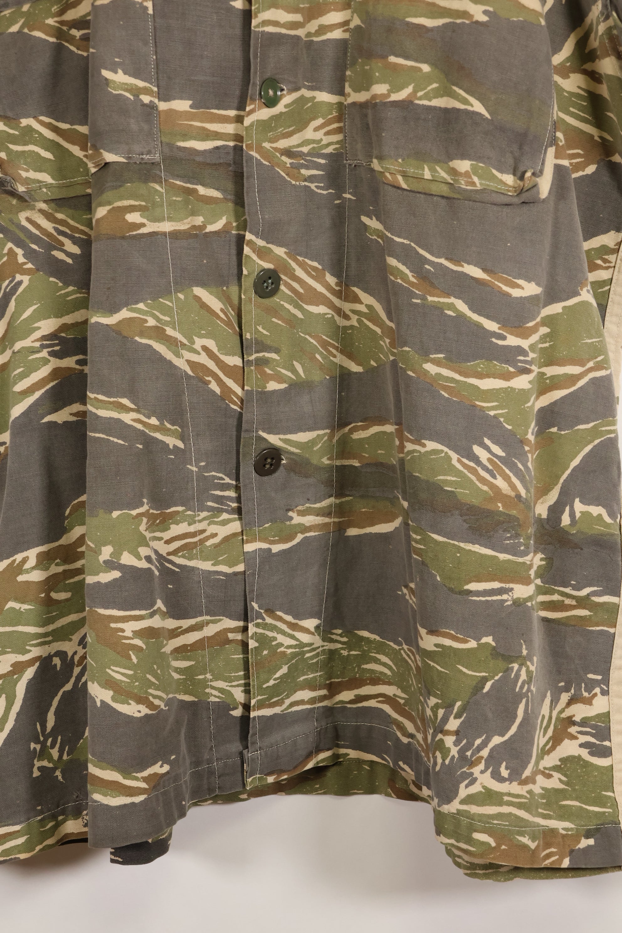 推定1970年代　ローカルメイド　タイガーストライプ　半袖シャツ　中古品