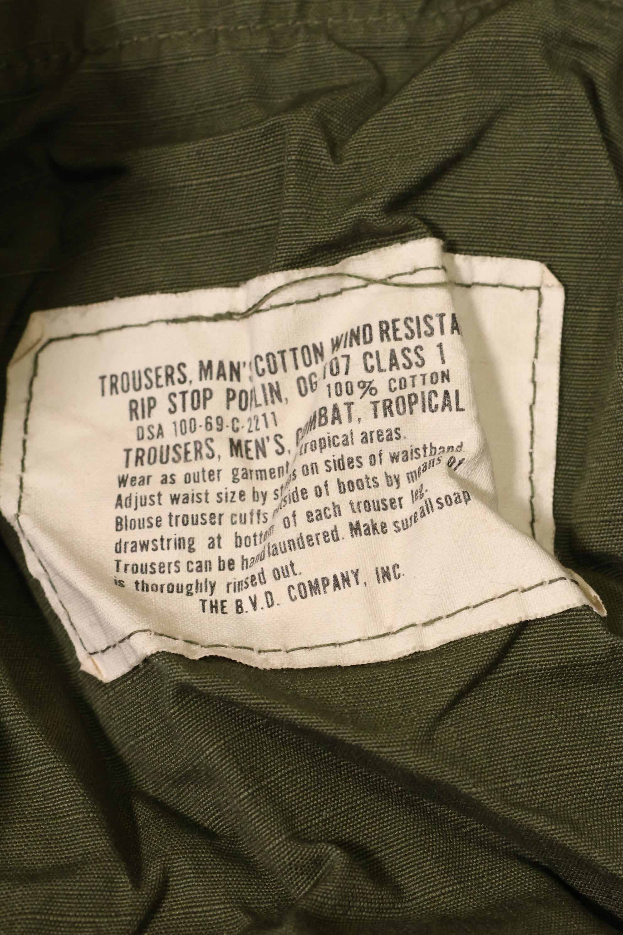 1969年契約　4th Model リップストップ　ジャングルファティーグ　パンツ　L-L　中古品