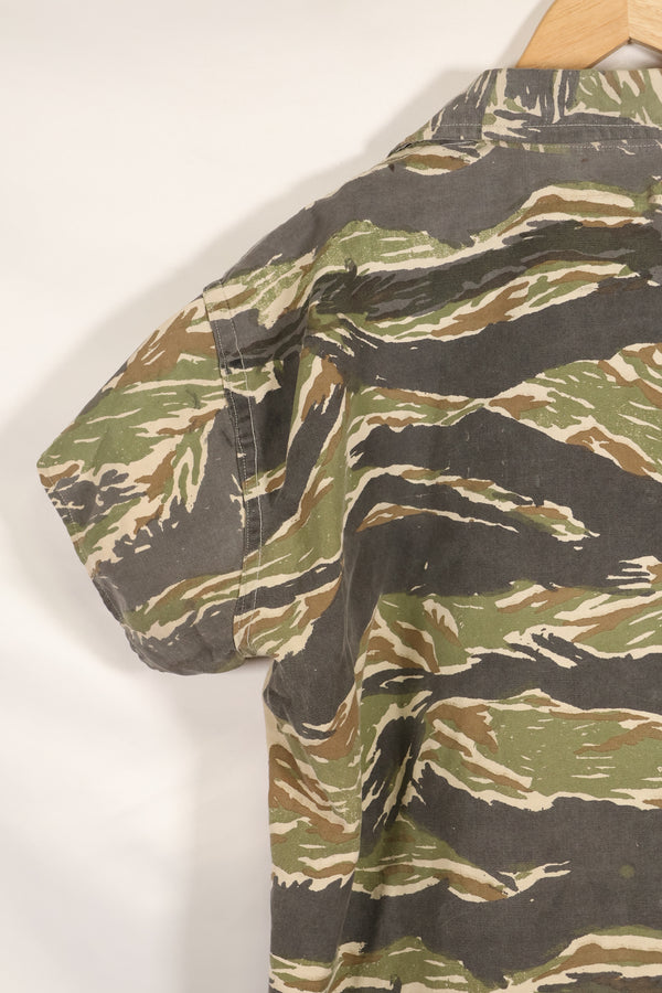 推定1970年代　ローカルメイド　タイガーストライプ　半袖シャツ　中古品