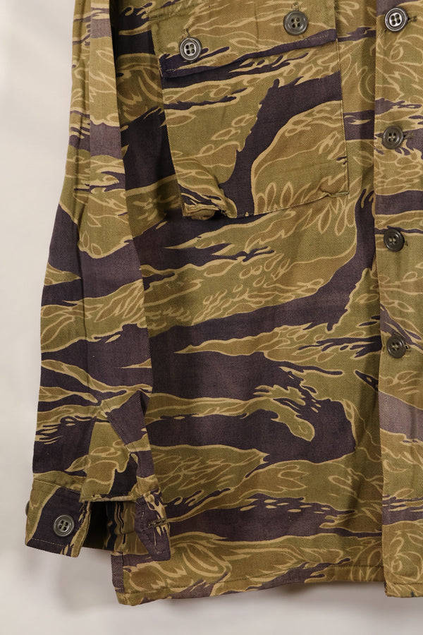 1960年代後半　ゴールドタイガーストライプ　シャツ　USカット　US-M　褪色あり　中古品