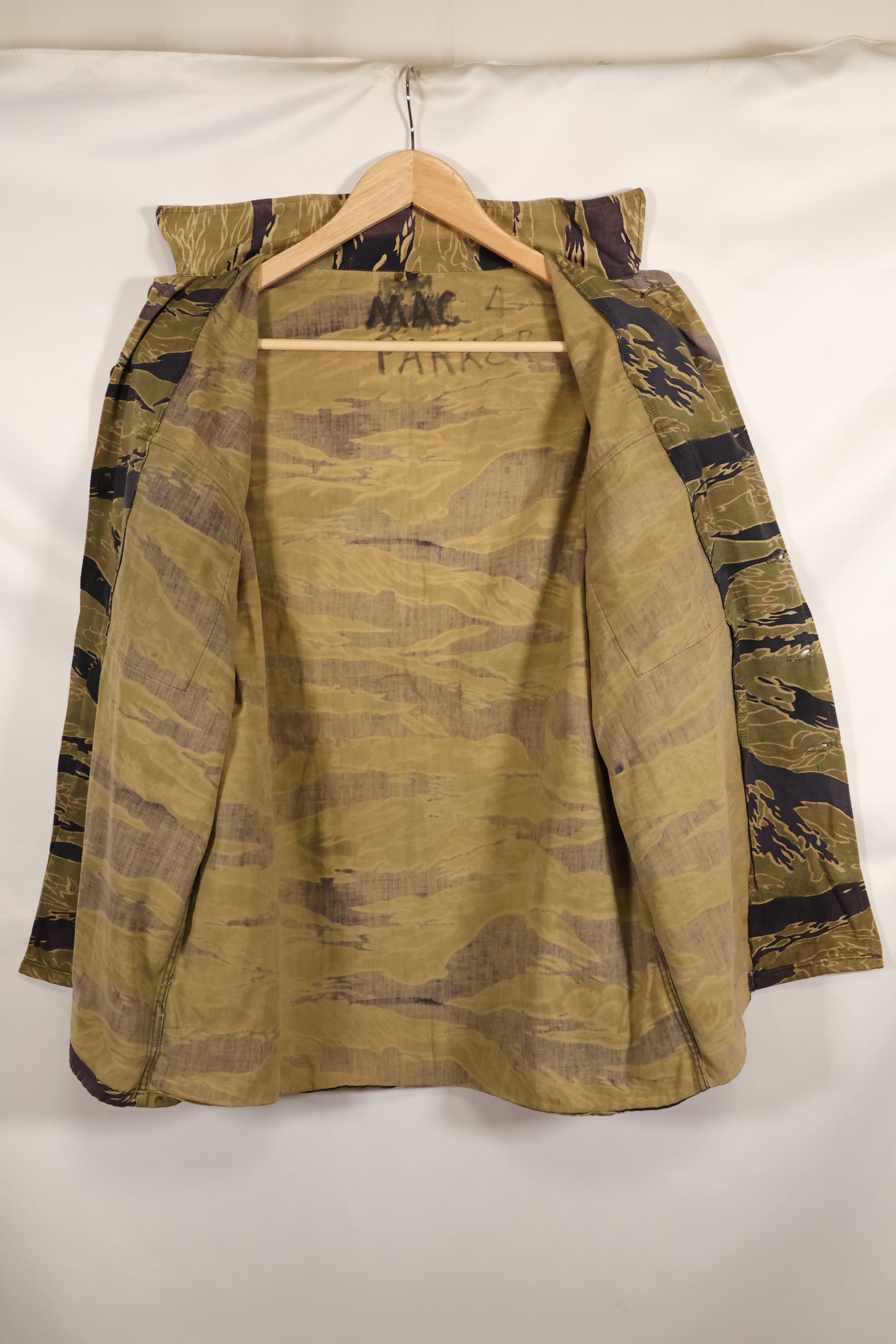 1960年代後半　ゴールドタイガーストライプ　シャツ　USカット　US-M　褪色あり　中古品