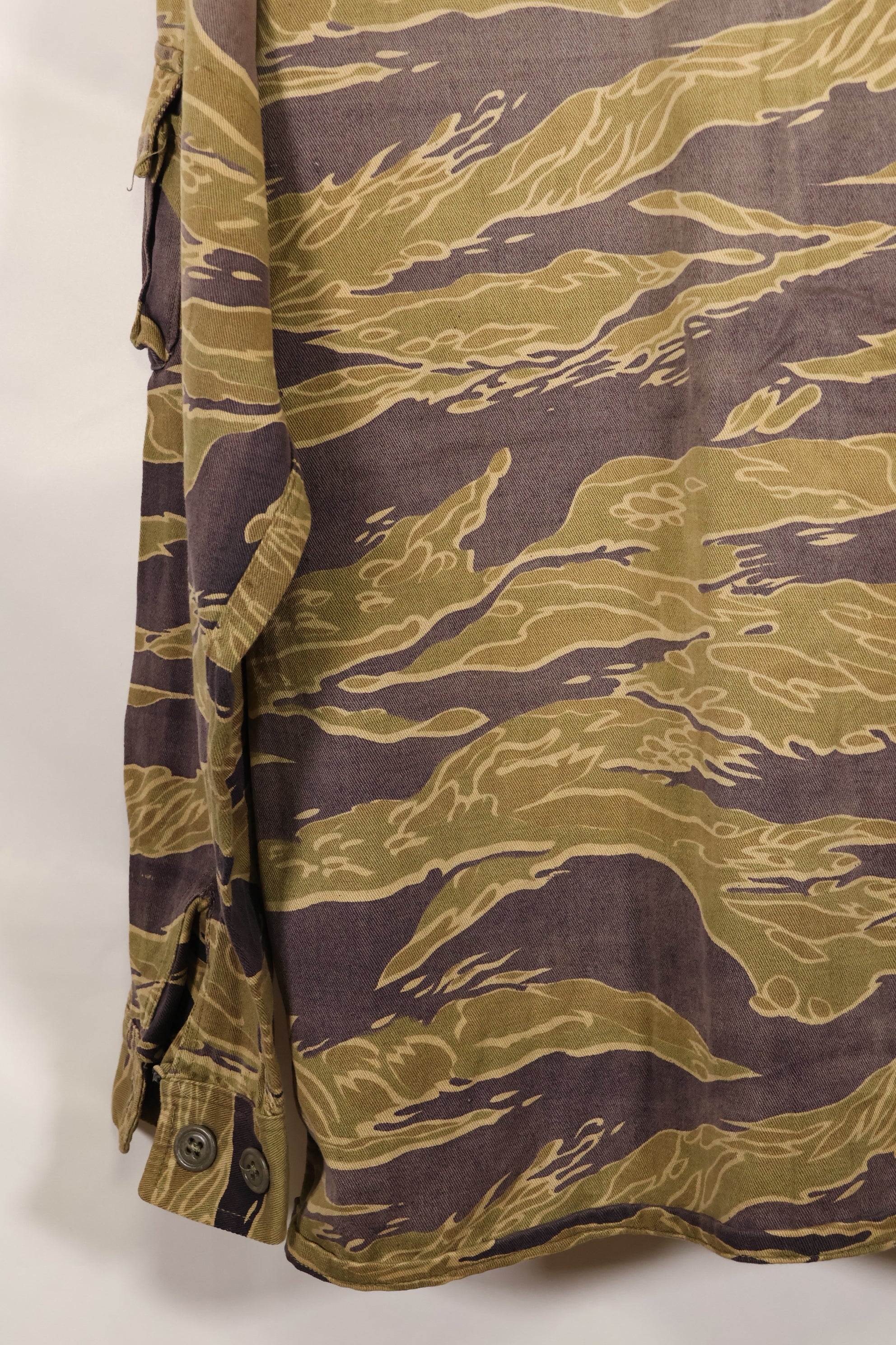 1960年代後半　ゴールドタイガーストライプ　シャツ　USカット　US-M　褪色あり　中古品