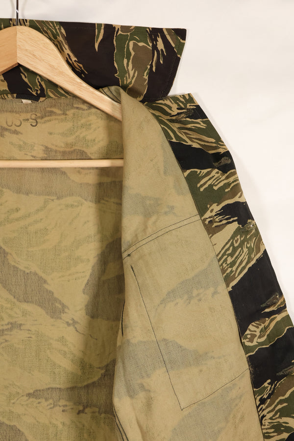 実物　デッドストック　沖縄タイガー　タイガーストライプ　USカットシャツ　US-S　日本本土縫製　汚れあり