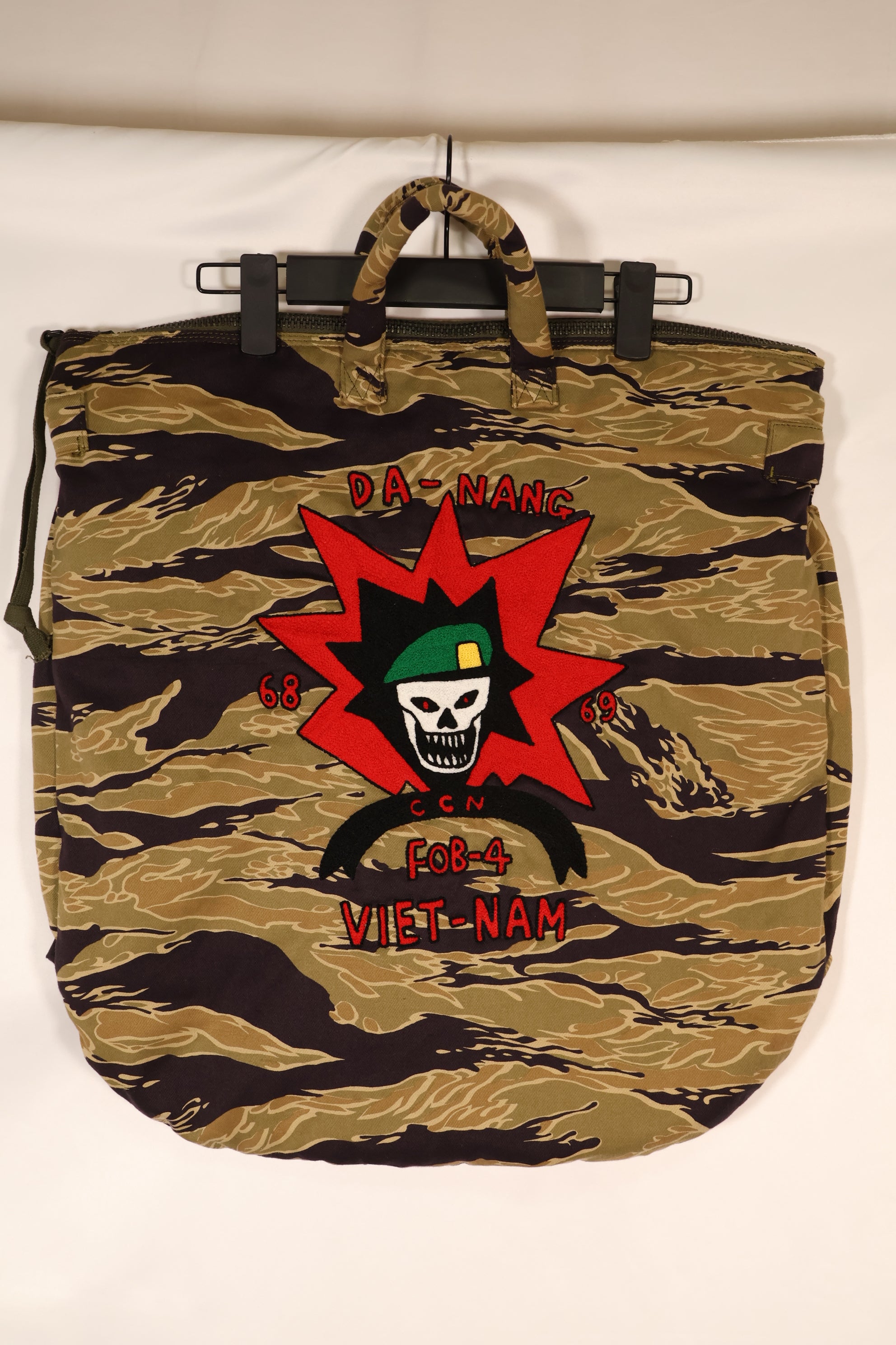 MILITARIA 1911 GOLD TIGER STRIPE Helmet bag 沖縄製　ハンドミシン刺繍バッグ