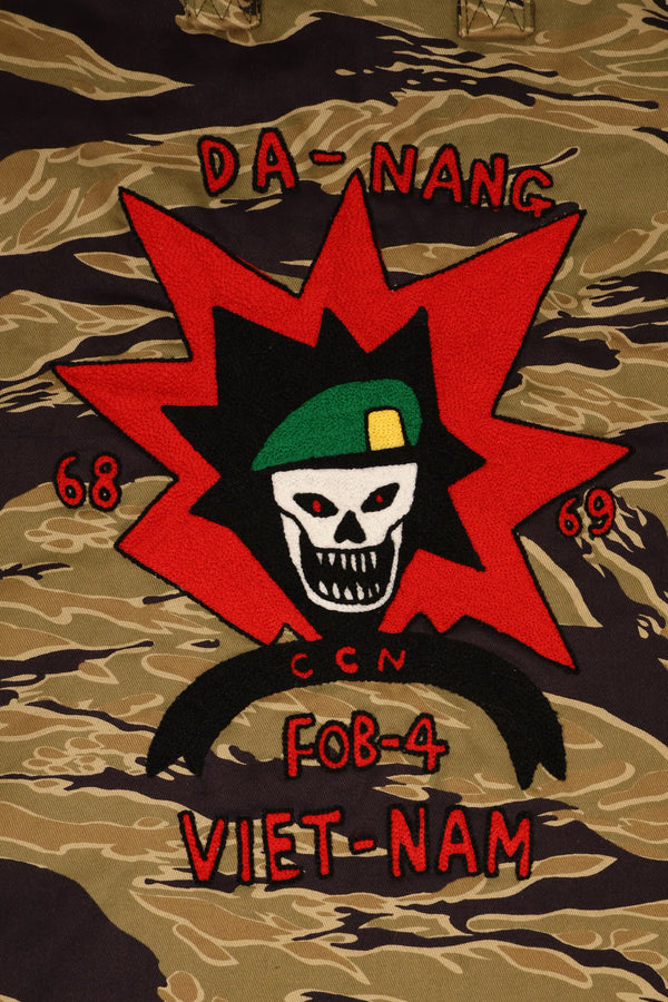 MILITARIA 1911 GOLD TIGER STRIPE Helmet bag 沖縄製　ハンドミシン刺繍バッグ