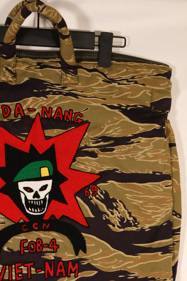 MILITARIA 1911 GOLD TIGER STRIPE Helmet bag 沖縄製　ハンドミシン刺繍バッグ