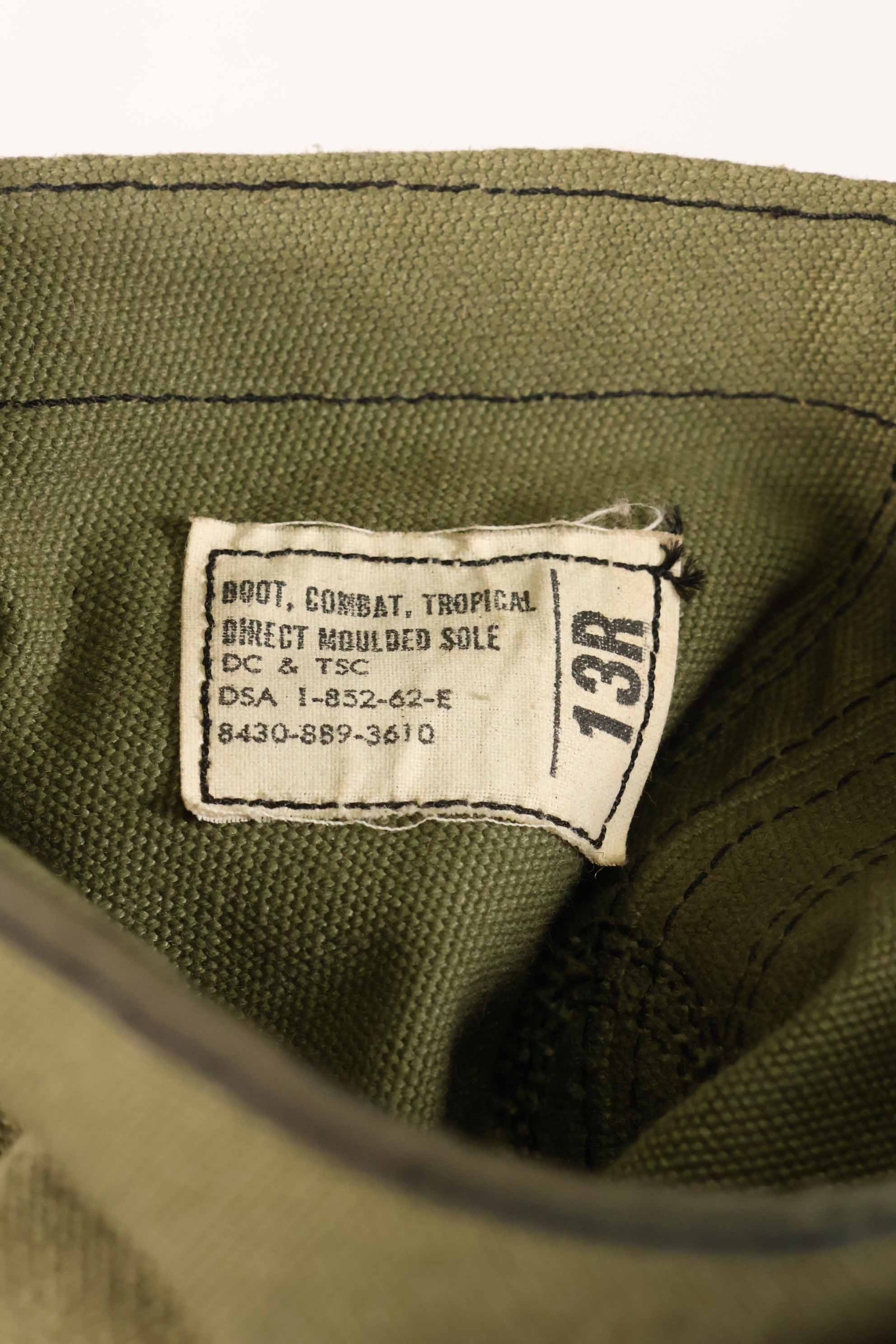 1962 Contract 1st Model U.S. Army Jungle Boots Vibram Sole 13R Used