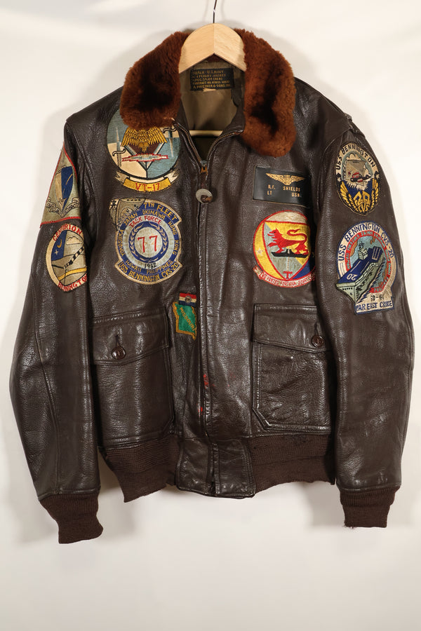 Late 1940s  55J14  U.S. Navy  G-1  Flight Jacket  Very early model  With patches  Rare item