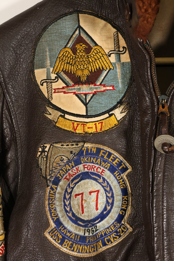 Late 1940s  55J14  U.S. Navy  G-1  Flight Jacket  Very early model  With patches  Rare item