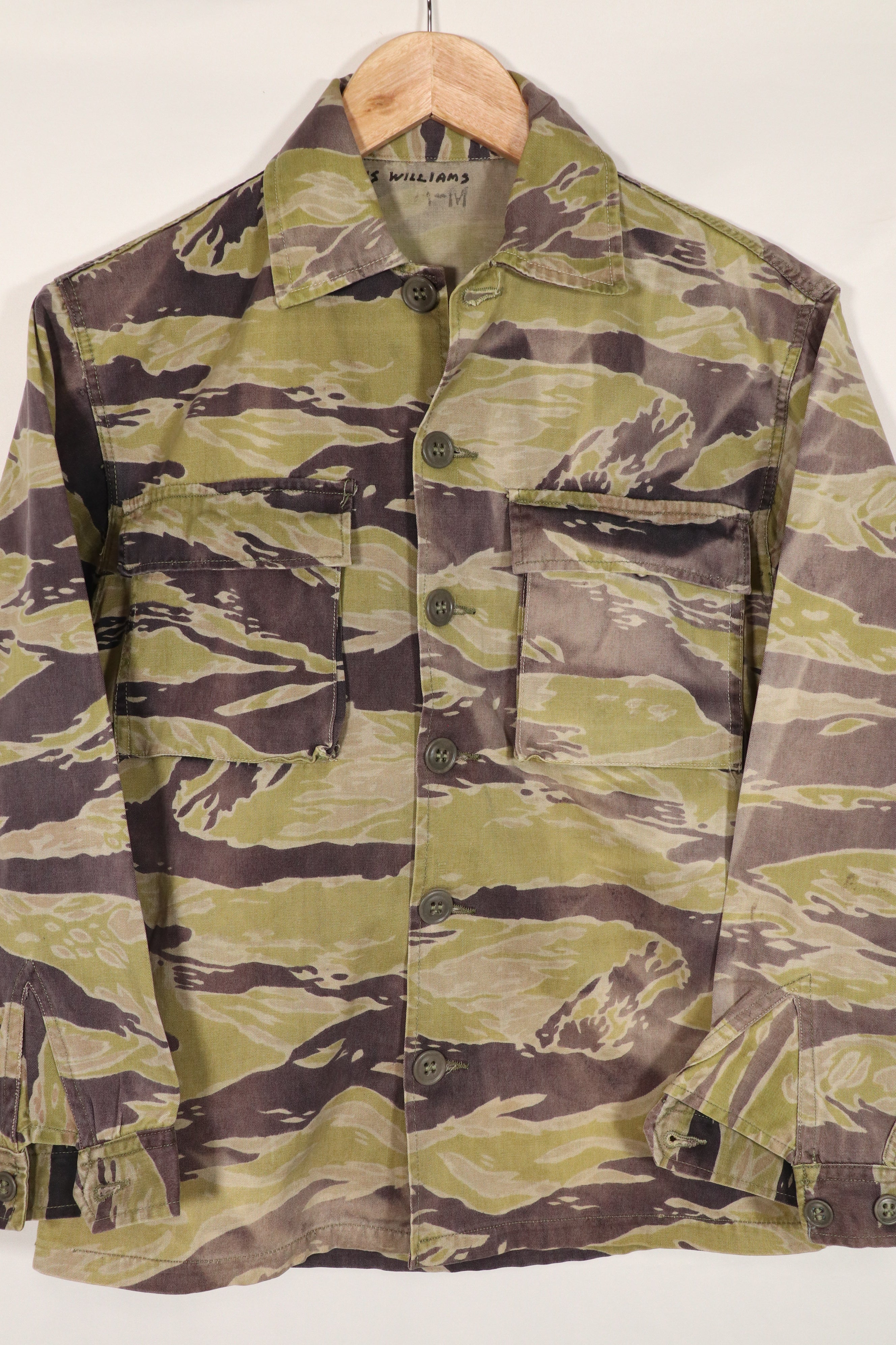 正品二手重磅二战后期虎纹衬衫。