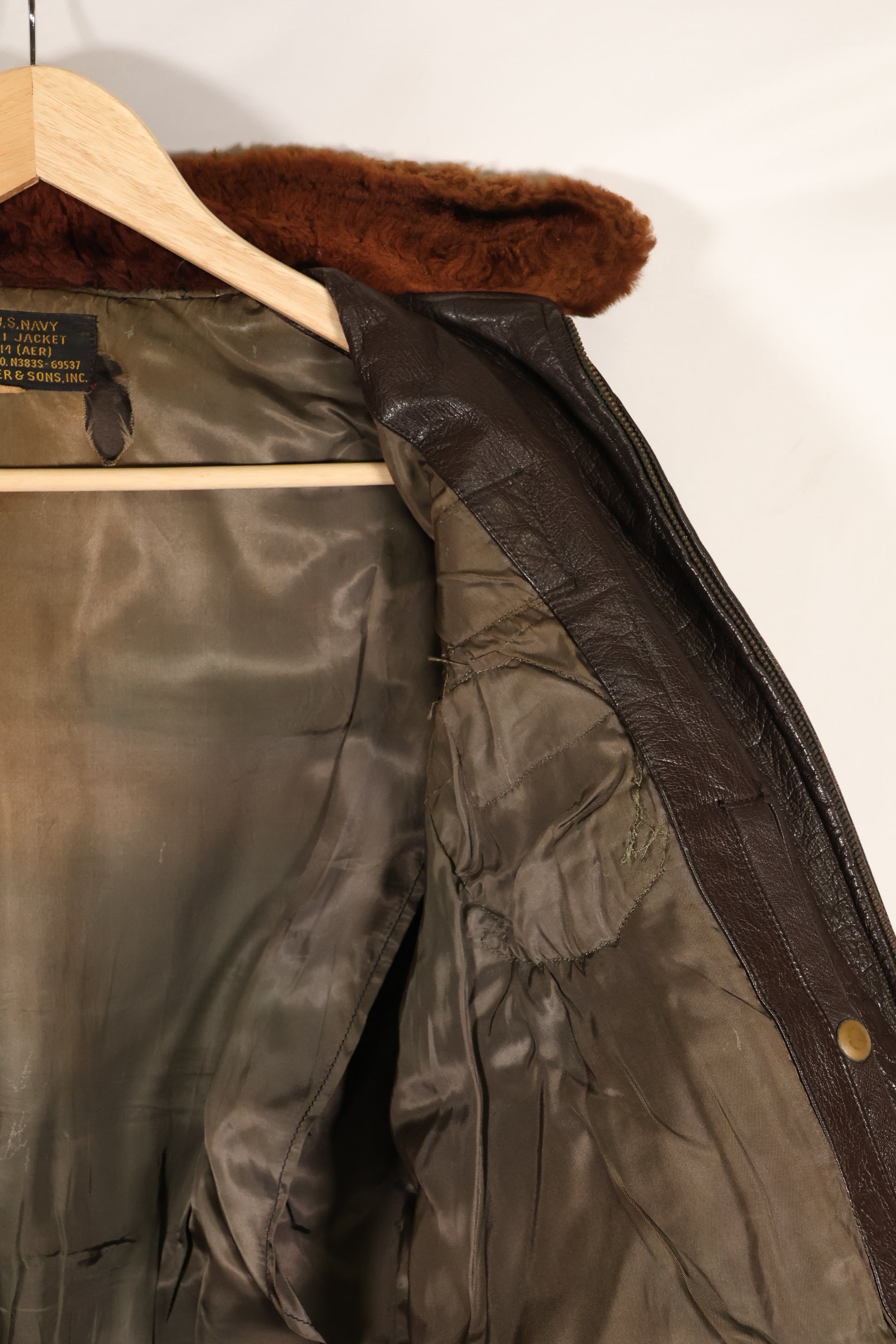 Late 1940s  55J14  U.S. Navy  G-1  Flight Jacket  Very early model  With patches  Rare item