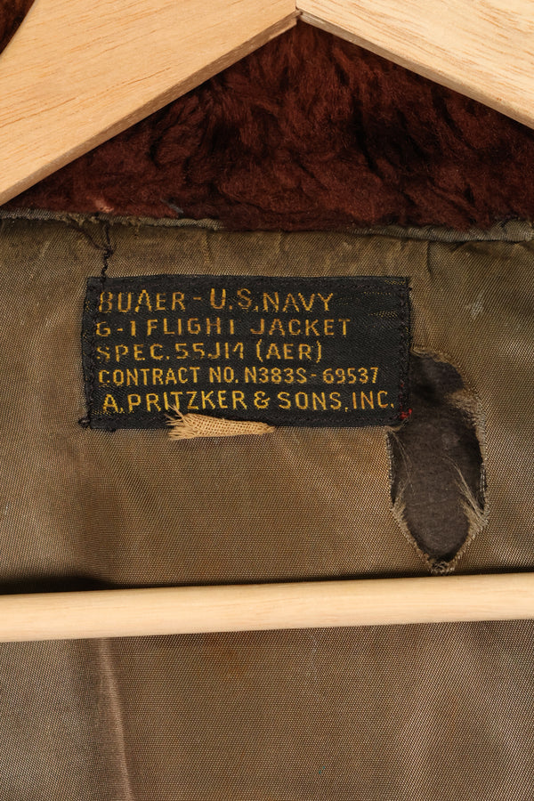 Late 1940s  55J14  U.S. Navy  G-1  Flight Jacket  Very early model  With patches  Rare item