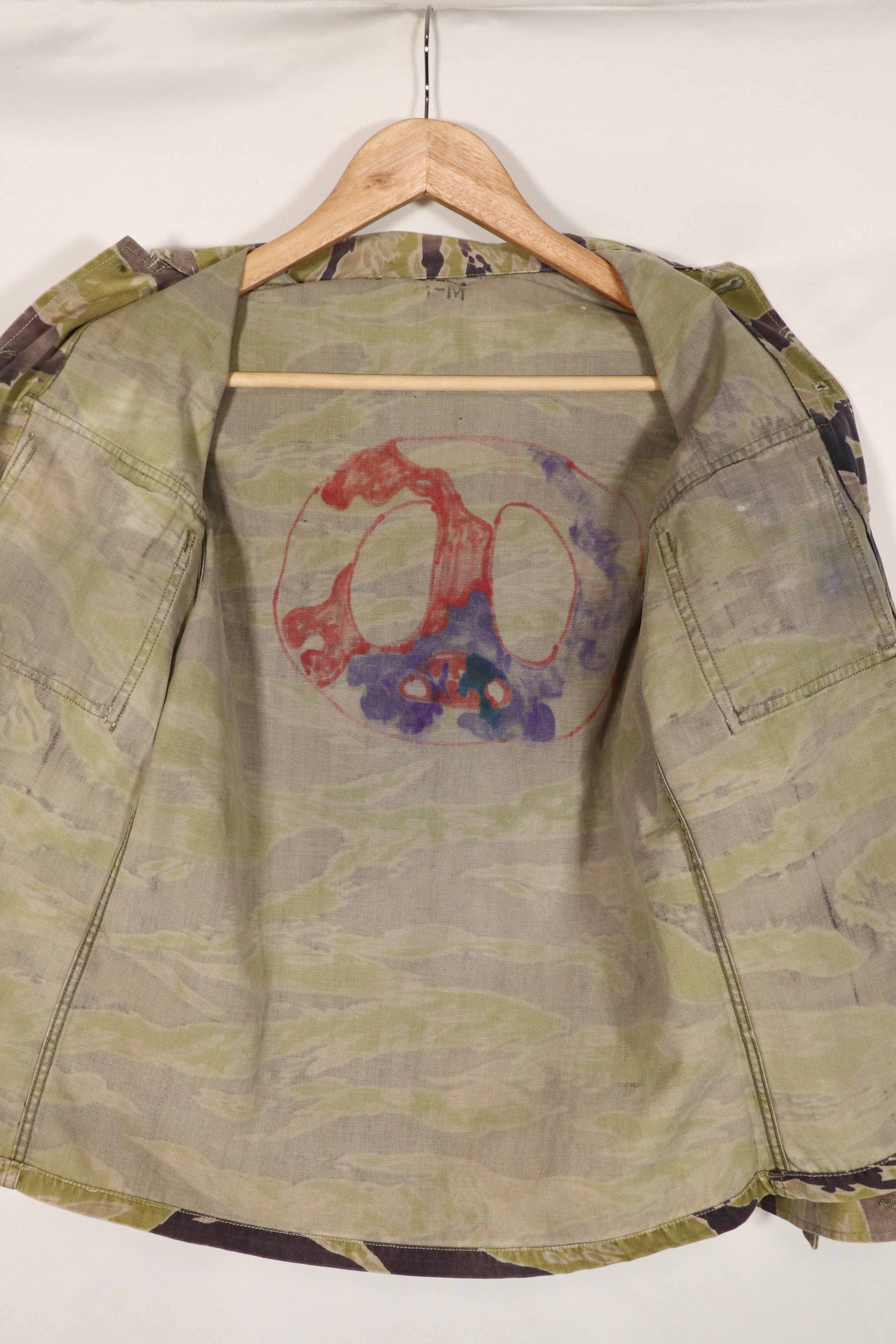 正品二手重磅二战后期虎纹衬衫。