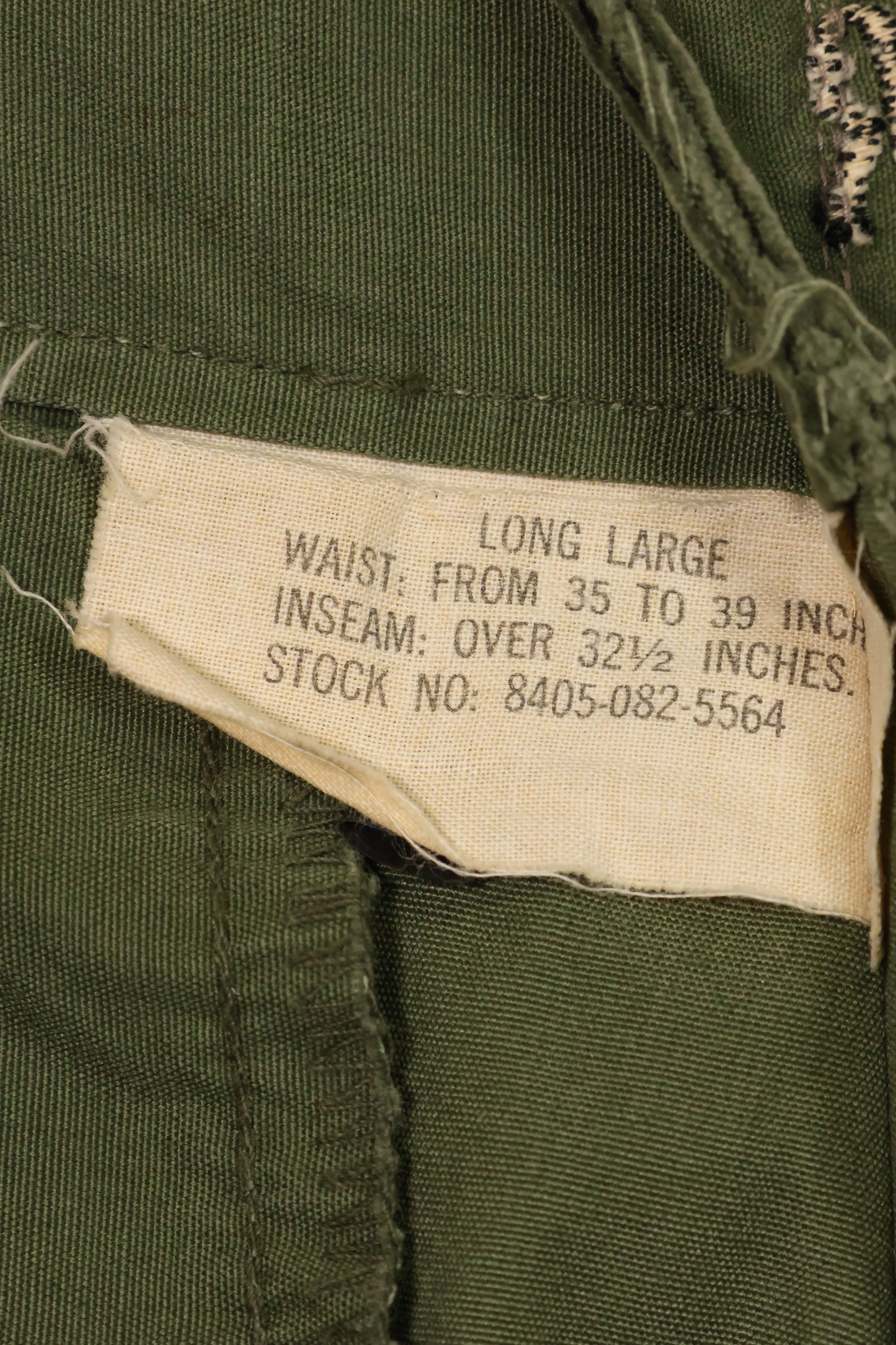 1967年契約　3rd Model ノンリップストップ　ジャングルファティーグ　パンツ　L-L　中古品　B