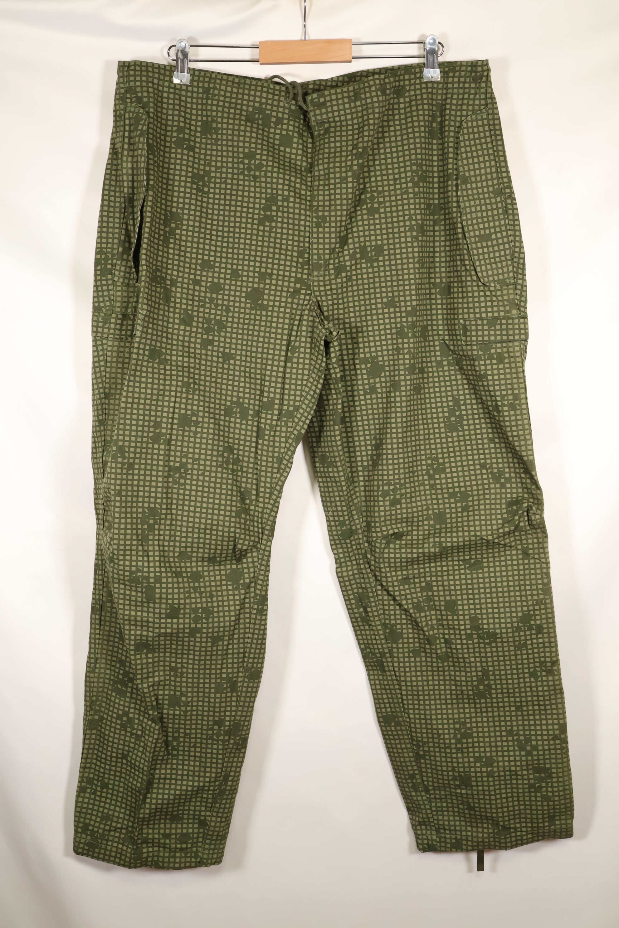 1987 Contract - L-R: U.S. Military, Infrared-Countermeasure, Night Camo, Pants, Overpants, Used (Replica)
