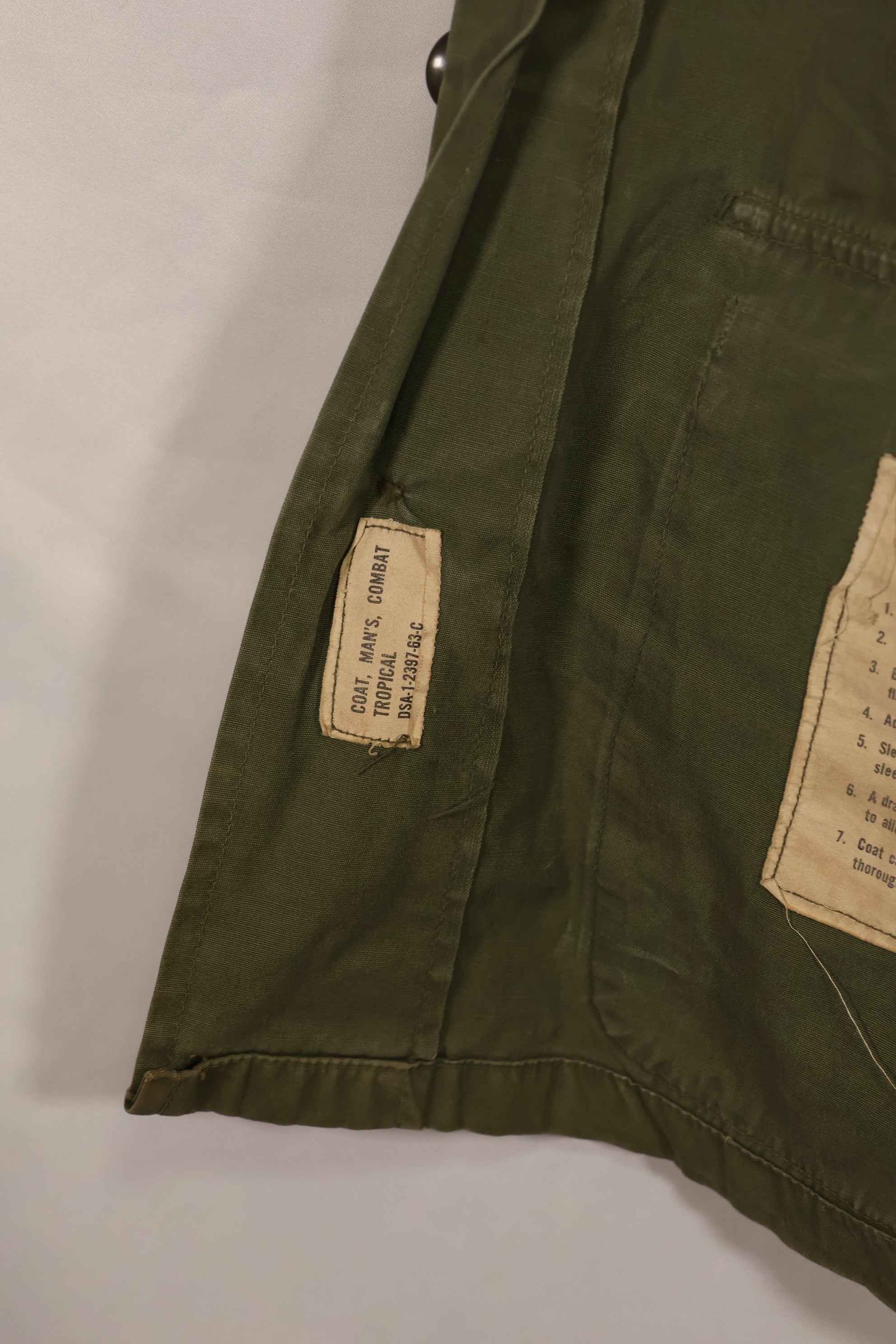 実物　1963年製造　1st Model ジャングルファティーグ　ジャケット　S-S 中古品