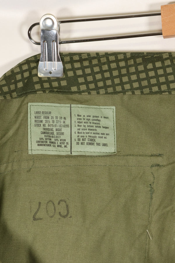 1987 Contract - L-R: U.S. Military, Infrared-Countermeasure, Night Camo, Pants, Overpants, Used (Replica)
