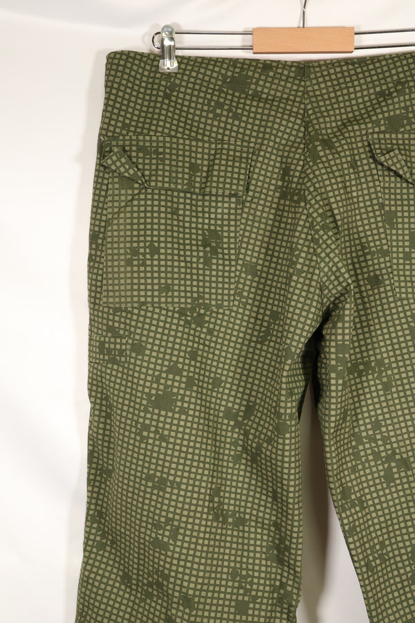 1987 Contract - L-R: U.S. Military, Infrared-Countermeasure, Night Camo, Pants, Overpants, Used (Replica)