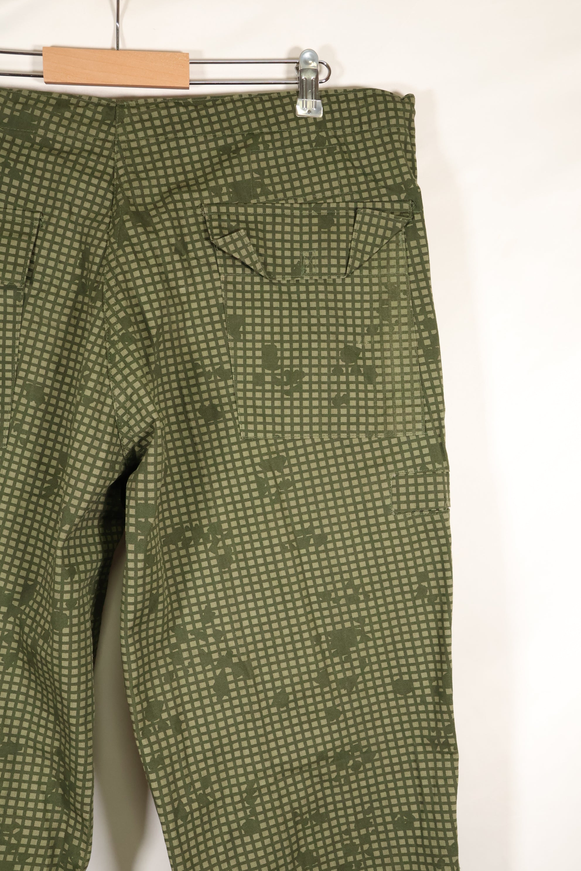 1987 Contract - L-R: U.S. Military, Infrared-Countermeasure, Night Camo, Pants, Overpants, Used (Replica)
