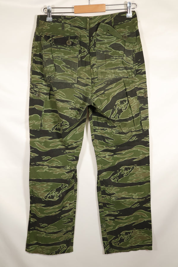 実物　レイトウォーパターン　USサイズ　タイガーストライプ　シャツ　ダークカラー　中古品