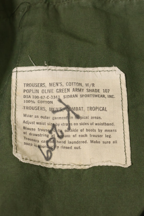 1967年契約　3rd Model ノンリップストップ　ジャングルファティーグ　パンツ　L-S　補修あり　中古品 B