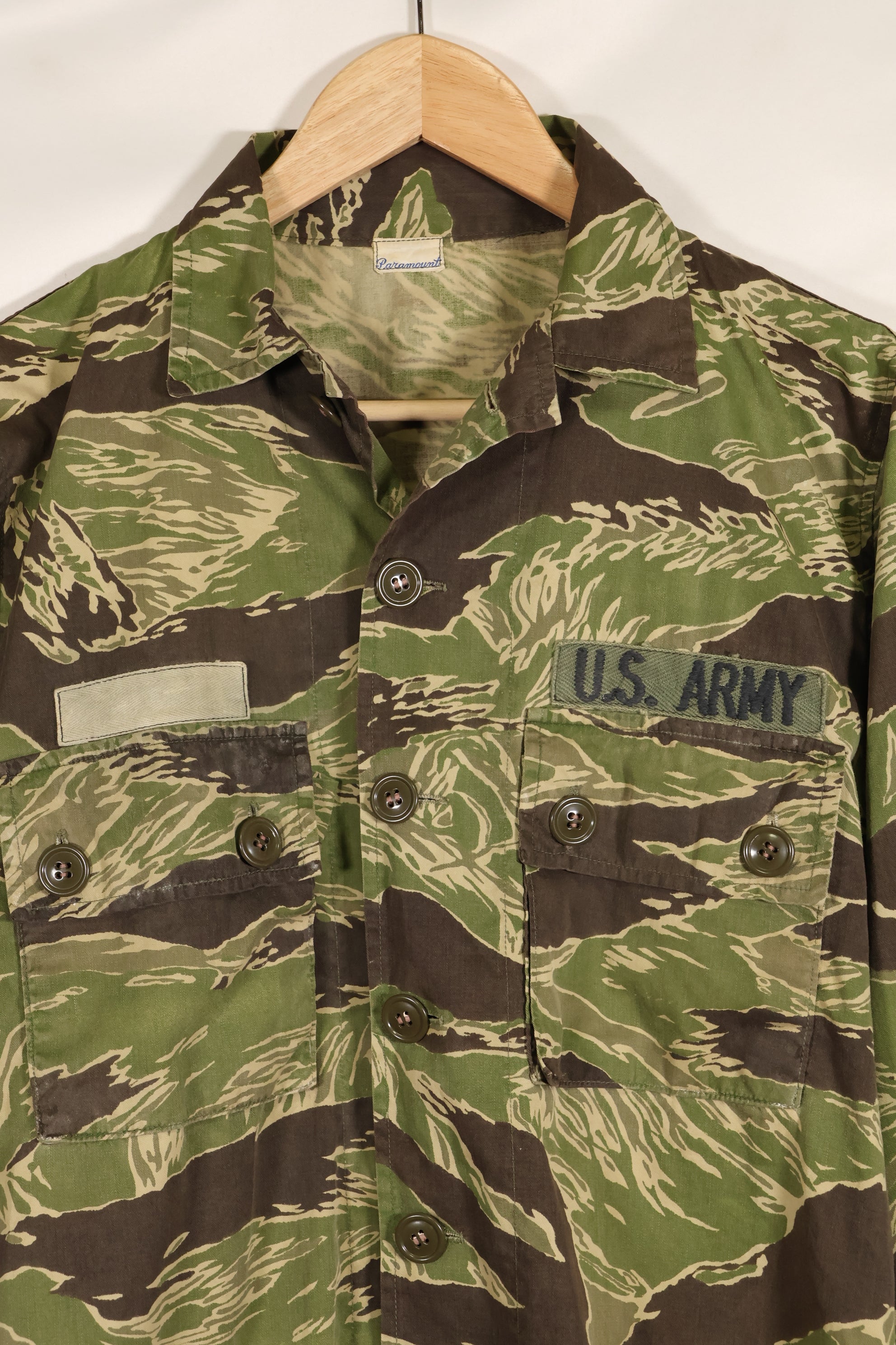 1968年　映画「グリーンベレー」「未知との遭遇」衣装　ジョンウェインパターン　タイガーストライプ　シャツ