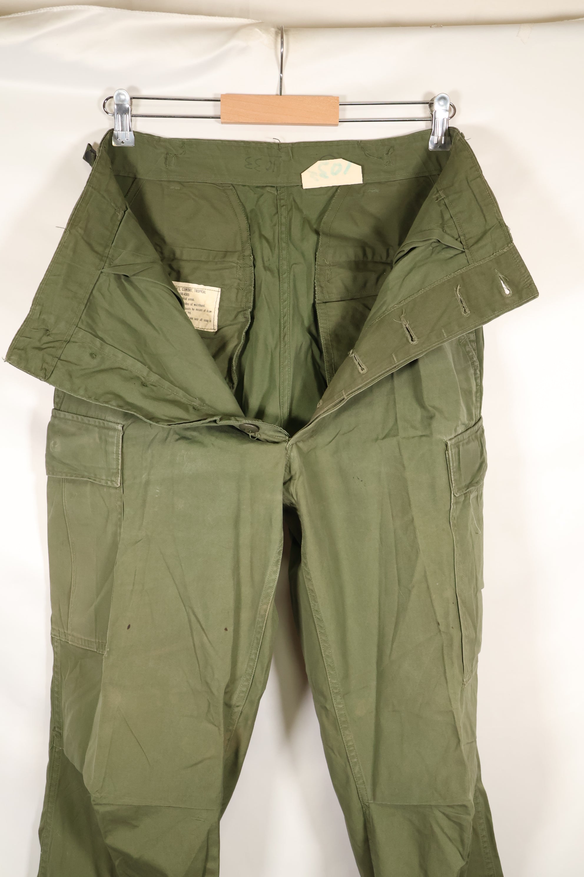 推定 1967年頃　S-L　3rd Model ノンリップストップ ジャングルファティーグ　パンツ　褪色あり　中古品