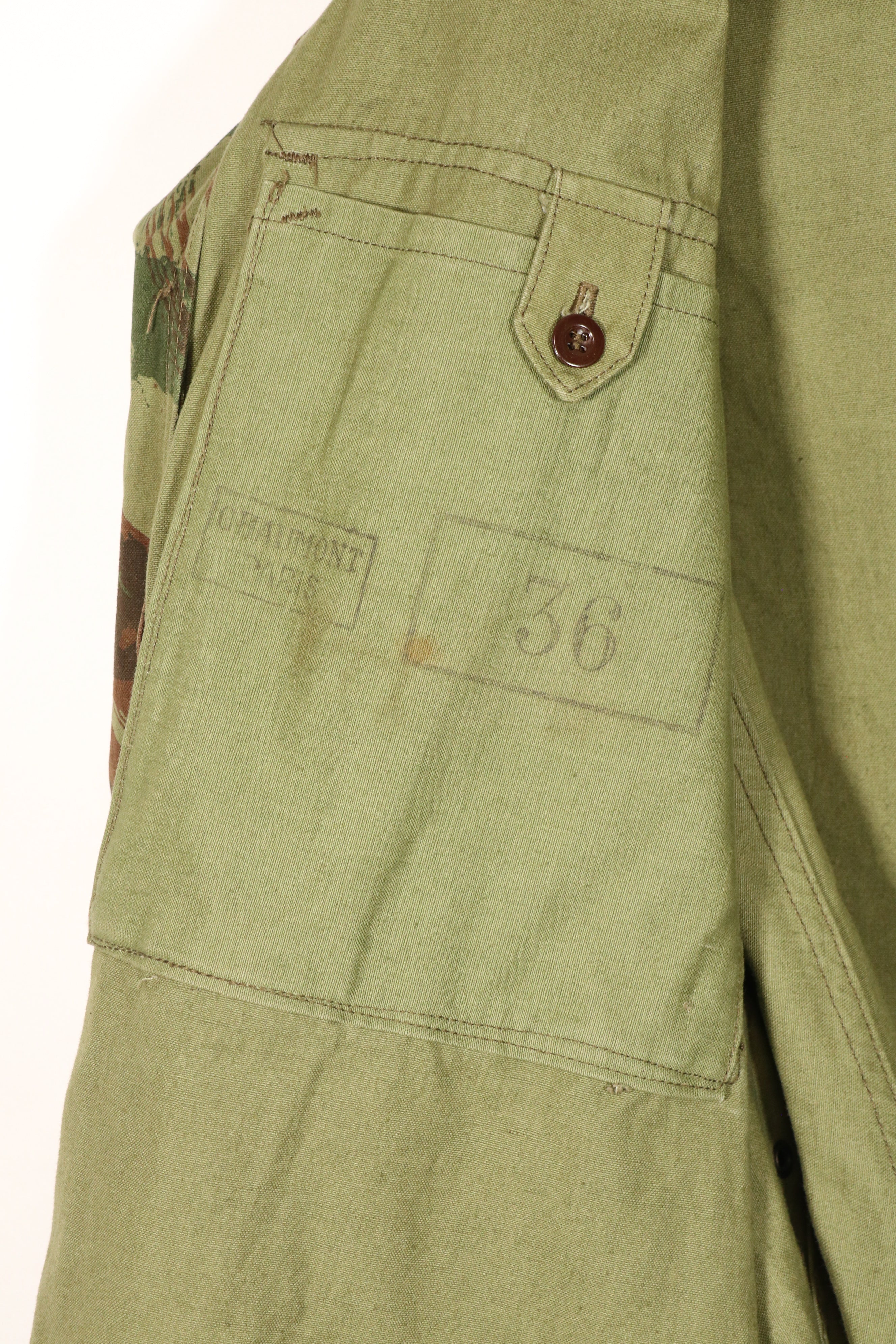 正品 1950 年代法国陆军蜥蜴迷彩 TAP 47/54 空降兵夹克，近乎全新