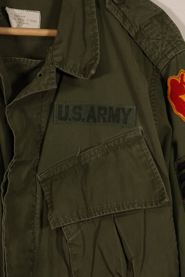 実物　日本製　FEC-39917　2nd Model ジャングルファティーグ ジャケット　第25歩兵師団　パッチ付き　中古品